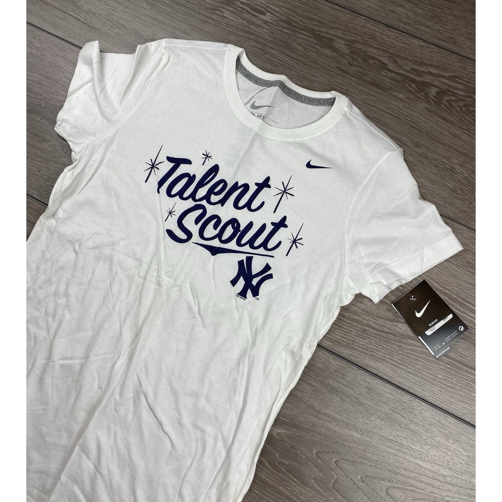 Nike Women's MLB New York Yankees "Talent‎ Scout" T Shirt White Size Large New